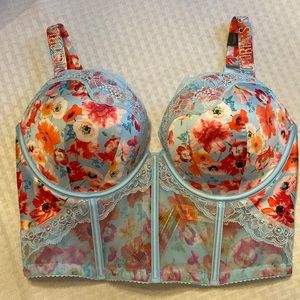 Very sexy satin shine strap push up bra top size 36D